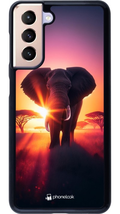 Coque Samsung Galaxy S21 5G - Elephant Sunrise Beauty