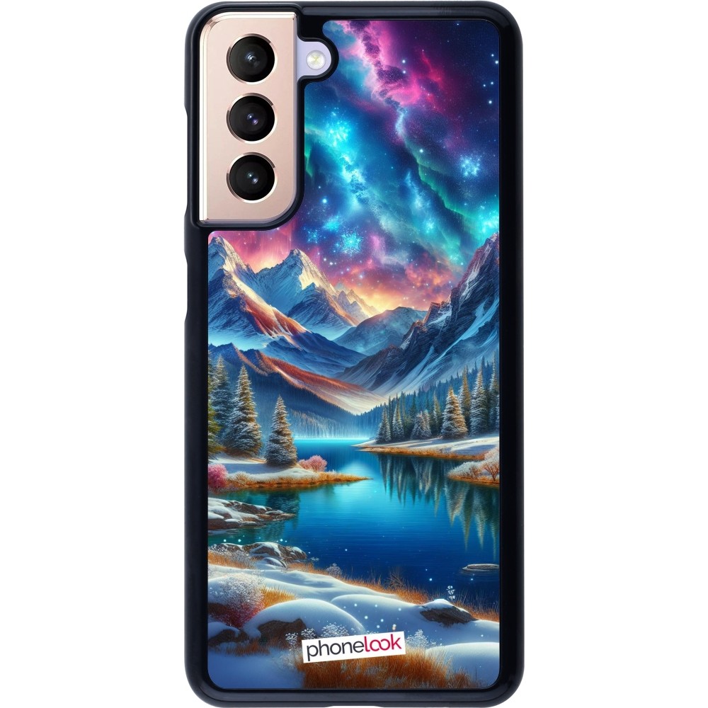 Coque Samsung Galaxy S21 5G - Fantasy Mountain Lake Sky Stars