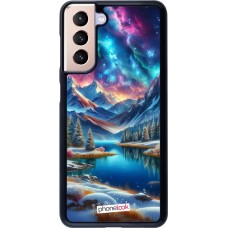 Coque Samsung Galaxy S21 5G - Fantasy Mountain Lake Sky Stars