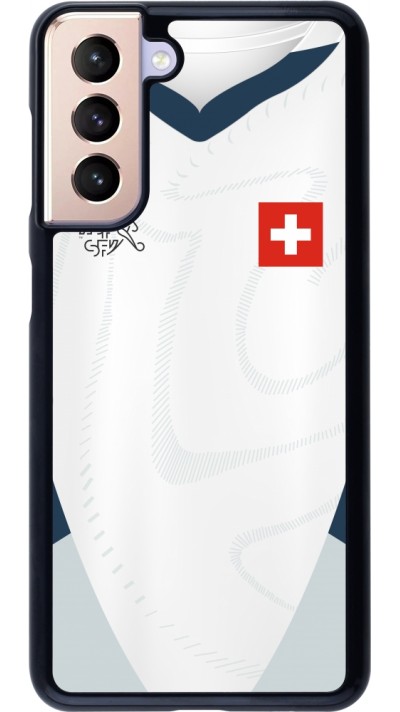 Coque Samsung Galaxy S21 5G - Maillot de football Suisse Extérieur personnalisable