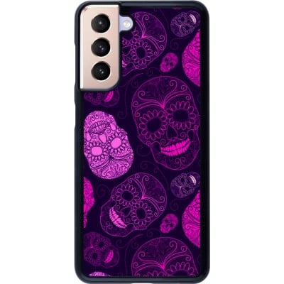 Coque Samsung Galaxy S21 5G - Halloween 2023 pink skulls