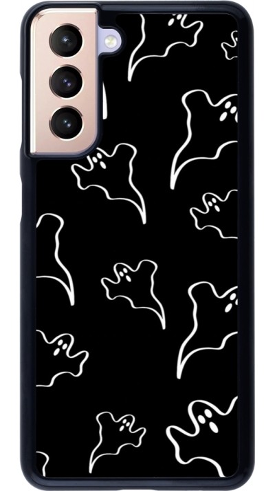 Coque Samsung Galaxy S21 5G - Halloween 2024 black and white ghosts