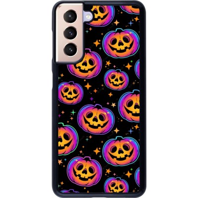 Coque Samsung Galaxy S21 5G - Halloween 2024 rainbow pumpkins