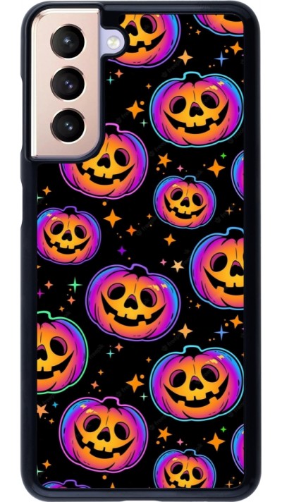 Coque Samsung Galaxy S21 5G - Halloween 2024 rainbow pumpkins