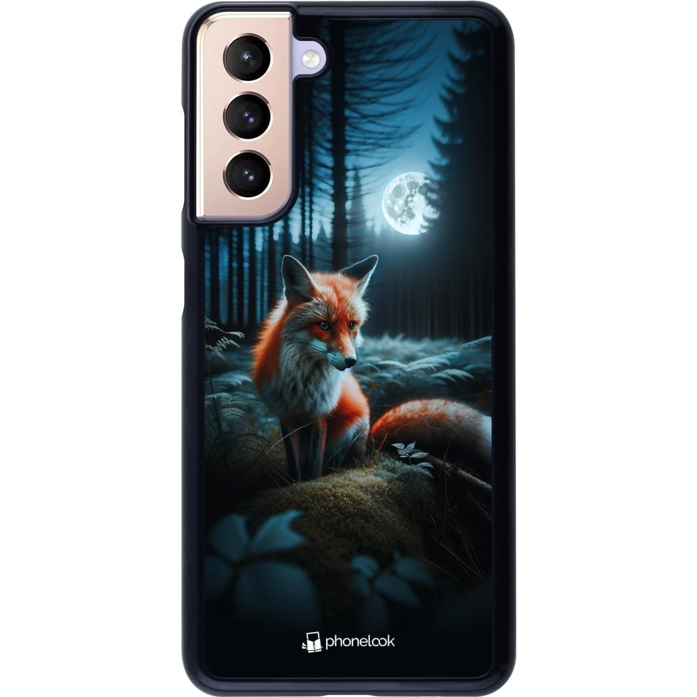 Coque Samsung Galaxy S21 5G - Renard lune forêt