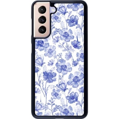 Coque Samsung Galaxy S21 5G - Spring 23 watercolor blue flowers