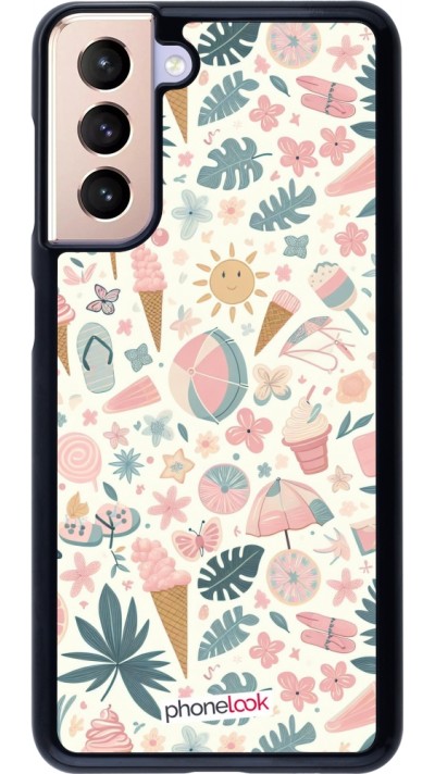 Coque Samsung Galaxy S21 5G - Summer Pink Pattern