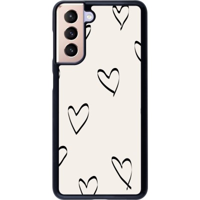 Coque Samsung Galaxy S21 5G - Valentine 2023 minimalist hearts