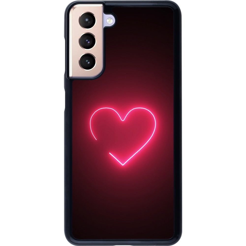 Coque Samsung Galaxy S21 5G - Valentine 2023 single neon heart