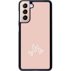 Coque Samsung Galaxy S21 5G - Valentine 2023 three minimalist hearts