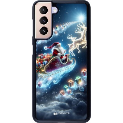 Coque Samsung Galaxy S21 5G - Noël 2023 Père Noël enchanté