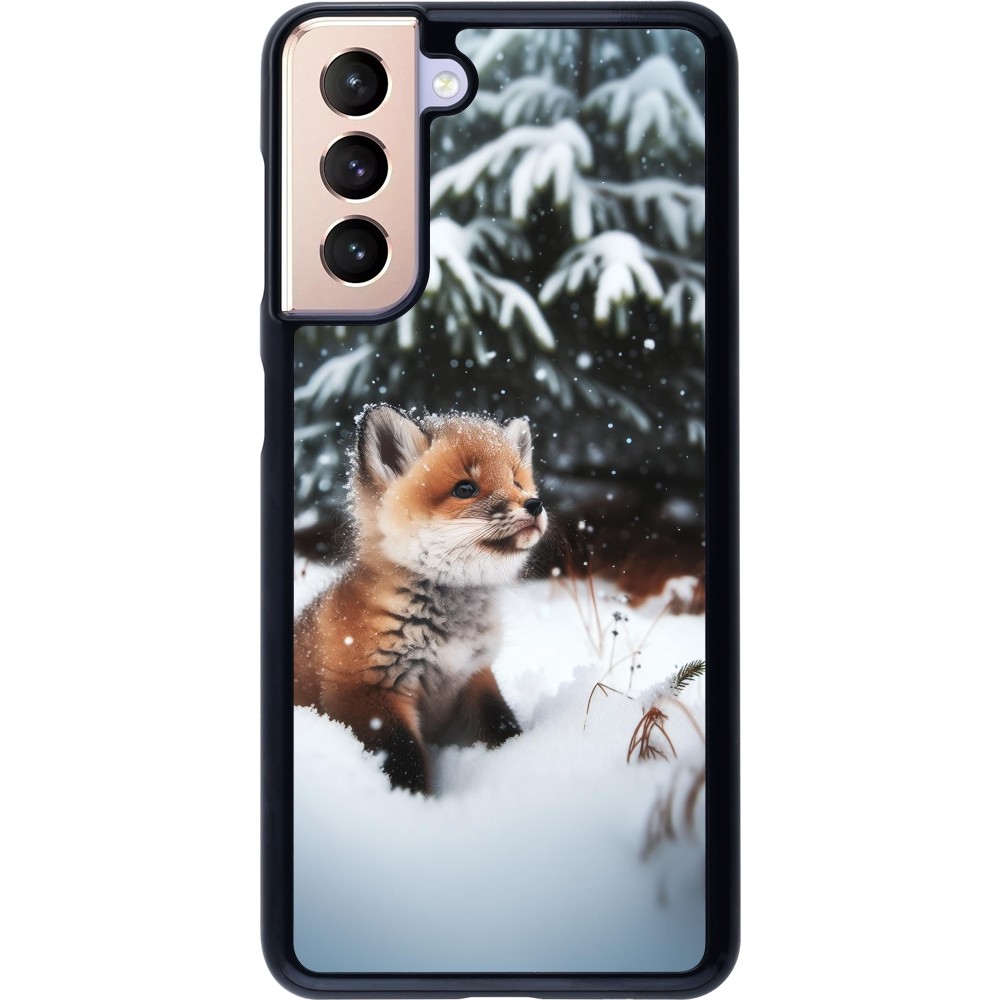 Coque Samsung Galaxy S21 5G - Noël 2023 Renardeau sapin