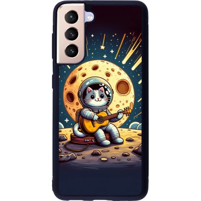 Coque Samsung Galaxy S21 5G - Silicone rigide noir AstroCat RockLune