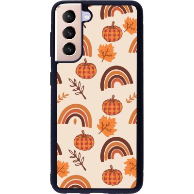 Coque Samsung Galaxy S21 5G - Silicone rigide noir Autumn 2024 rainbow