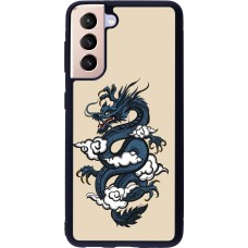 Coque Samsung Galaxy S21 5G - Silicone rigide noir Blue Dragon Tattoo