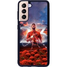 Coque Samsung Galaxy S21 5G - Silicone rigide noir Djokovic 23 Grand Slam