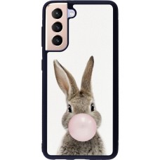 Coque Samsung Galaxy S21 5G - Silicone rigide noir Easter 2023 bubble gum bunny