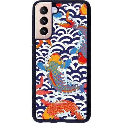 Coque Samsung Galaxy S21 5G - Silicone rigide noir Easter 2023 japanese fish