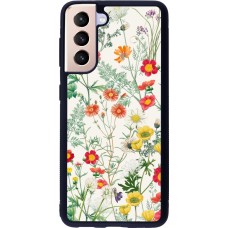 Coque Samsung Galaxy S21 5G - Silicone rigide noir Flora Botanical Wildlife