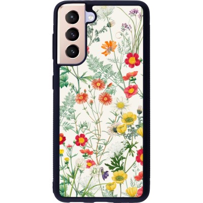 Coque Samsung Galaxy S21 5G - Silicone rigide noir Flora Botanical Wildlife