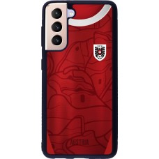 Coque Samsung Galaxy S21 5G - Silicone rigide noir Maillot de football Autriche personnalisable