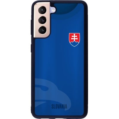 Coque Samsung Galaxy S21 5G - Silicone rigide noir Maillot de football Slovaquie