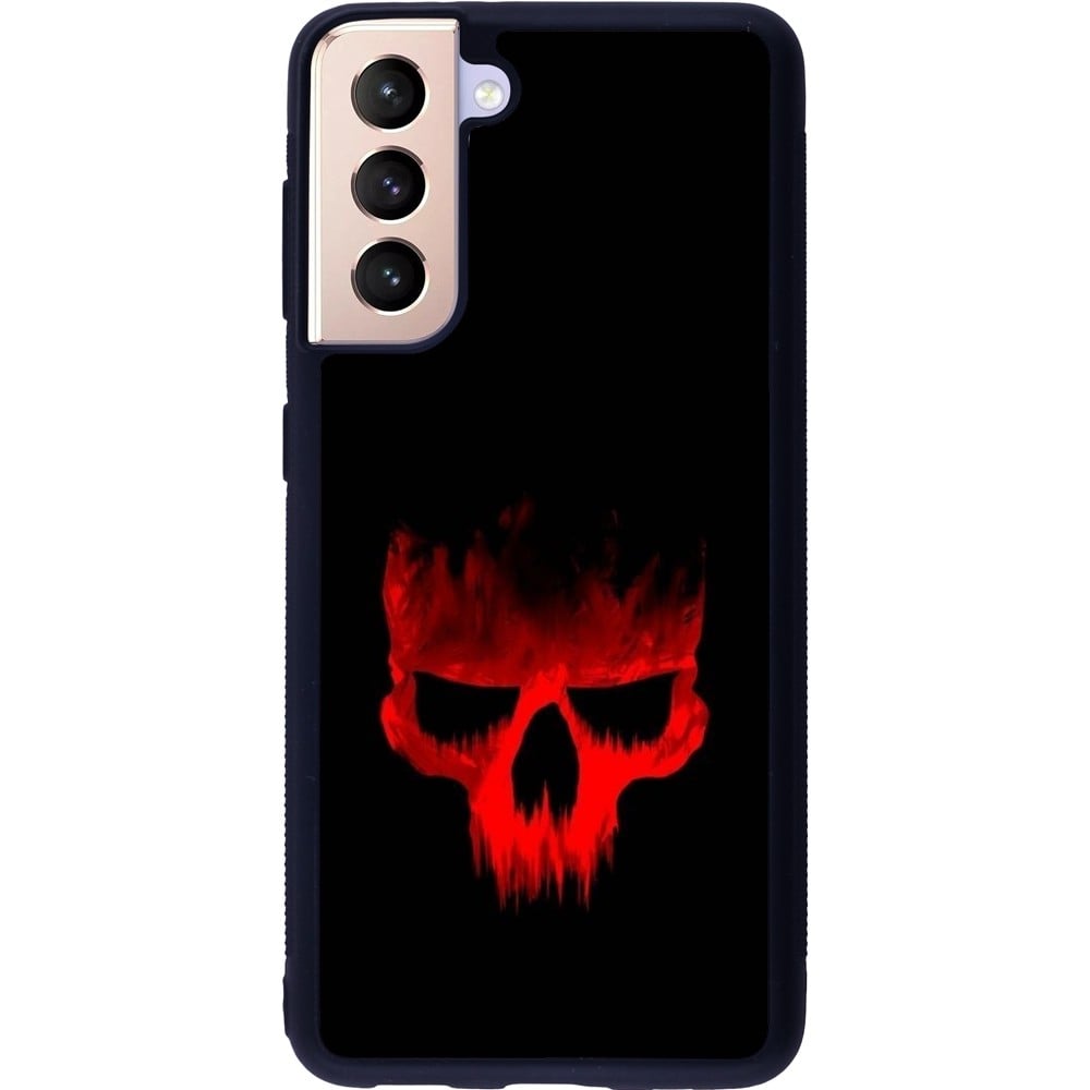 Coque Samsung Galaxy S21 5G - Silicone rigide noir Halloween 2023 scary skull