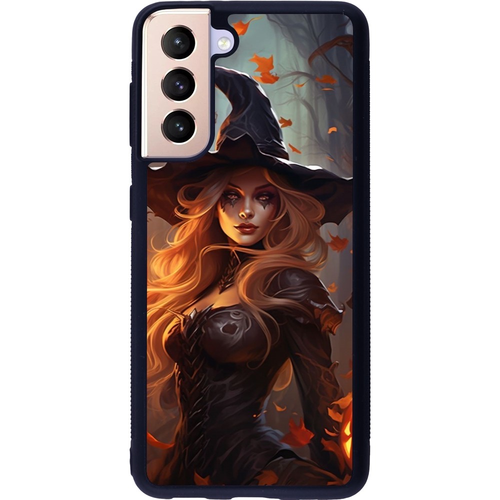 Coque Samsung Galaxy S21 5G - Silicone rigide noir Halloween 2024 sexy witch