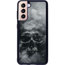 Coque Samsung Galaxy S21 5G - Silicone rigide noir Halloween 2024 smoky skull