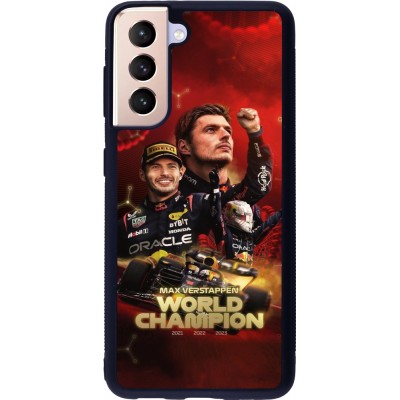 Coque Samsung Galaxy S21 5G - Silicone rigide noir Max Verstappen Champion 2023