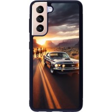 Coque Samsung Galaxy S21 5G - Silicone rigide noir Mustang 69 Grand Canyon