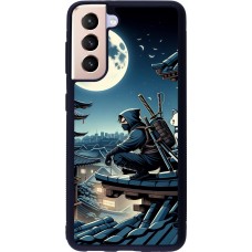 Coque Samsung Galaxy S21 5G - Silicone rigide noir Ninja sous la lune