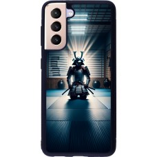 Coque Samsung Galaxy S21 5G - Silicone rigide noir Samouraï en prière