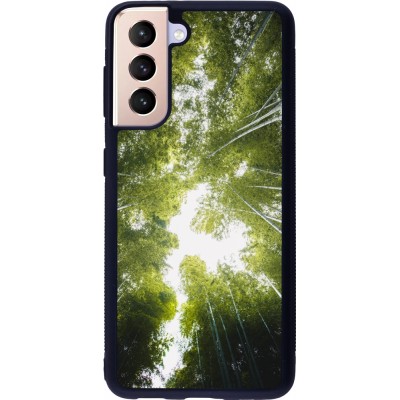 Coque Samsung Galaxy S21 5G - Silicone rigide noir Spring 23 forest blue sky