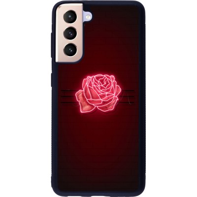 Coque Samsung Galaxy S21 5G - Silicone rigide noir Spring 23 neon rose