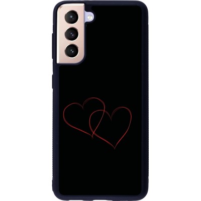 Coque Samsung Galaxy S21 5G - Silicone rigide noir Valentine 2023 attached heart