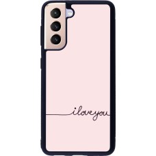 Coque Samsung Galaxy S21 5G - Silicone rigide noir Valentine 2023 i love you writing