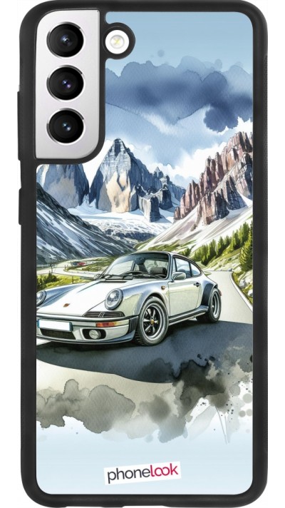 Samsung Galaxy S21 FE 5G Case Hülle - Silikon schwarz Porsche 911 Berg Aquarell