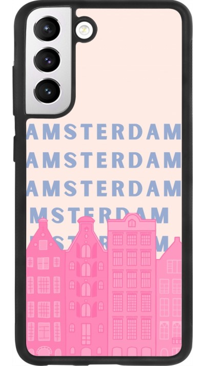 Coque Samsung Galaxy S21 FE 5G - Silicone rigide noir Amsterdam Pink Print