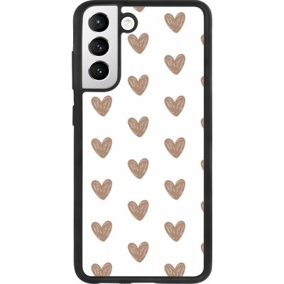 Coque Samsung Galaxy S21 FE 5G - Silicone rigide noir Autumn 2024 brown hearts