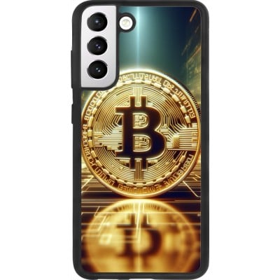 Coque Samsung Galaxy S21 FE 5G - Silicone rigide noir Bitcoin Standing