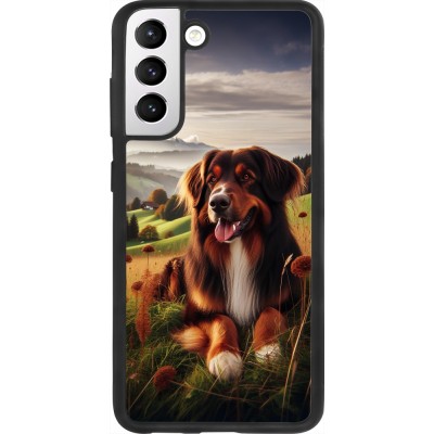 Coque Samsung Galaxy S21 FE 5G - Silicone rigide noir Chien Campagne Suisse