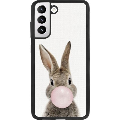 Coque Samsung Galaxy S21 FE 5G - Silicone rigide noir Easter 2023 bubble gum bunny