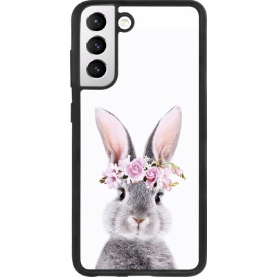 Coque Samsung Galaxy S21 FE 5G - Silicone rigide noir Easter 2023 flower bunny