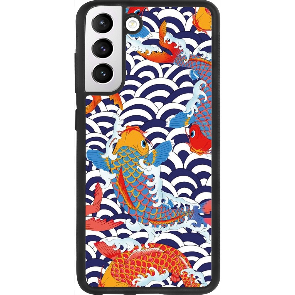 Samsung Galaxy S21 FE 5G Case Hülle - Silikon schwarz Easter 2023 japanese fish