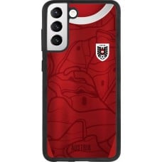 Coque Samsung Galaxy S21 FE 5G - Silicone rigide noir Maillot de football Autriche personnalisable