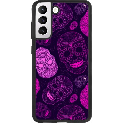 Coque Samsung Galaxy S21 FE 5G - Silicone rigide noir Halloween 2023 pink skulls