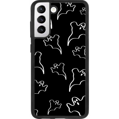 Coque Samsung Galaxy S21 FE 5G - Silicone rigide noir Halloween 2024 black and white ghosts