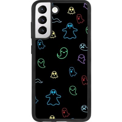 Coque Samsung Galaxy S21 FE 5G - Silicone rigide noir Halloween 2024 colorful ghosts