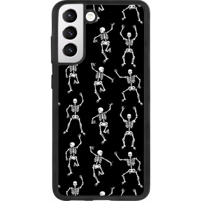 Coque Samsung Galaxy S21 FE 5G - Silicone rigide noir Halloween 2024 dancing skeleton